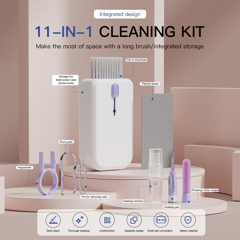 Portable 11 In 1 Multifunctional Cleaning Kit With Storage Box