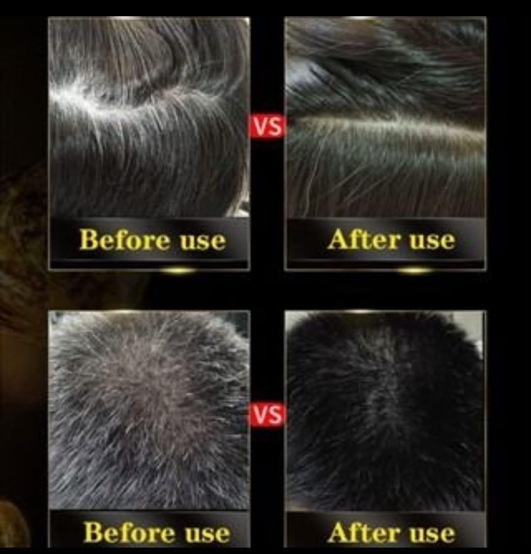 Instant 3-in-1 Black Herbal Hair Dye Shampoo for Grey Hair Coverage (Pack Of 2)